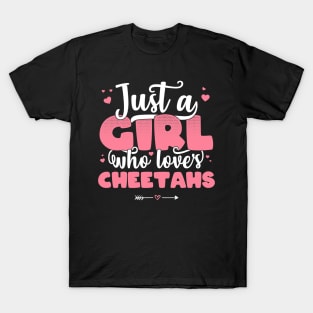 Just A Girl Who Loves cheetahs - Cute cheetah lover gift print T-Shirt